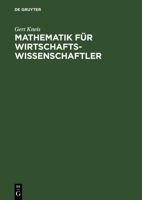 Produktbild: Mathematik f&uuml;r Wirtschaftswissenschaftler