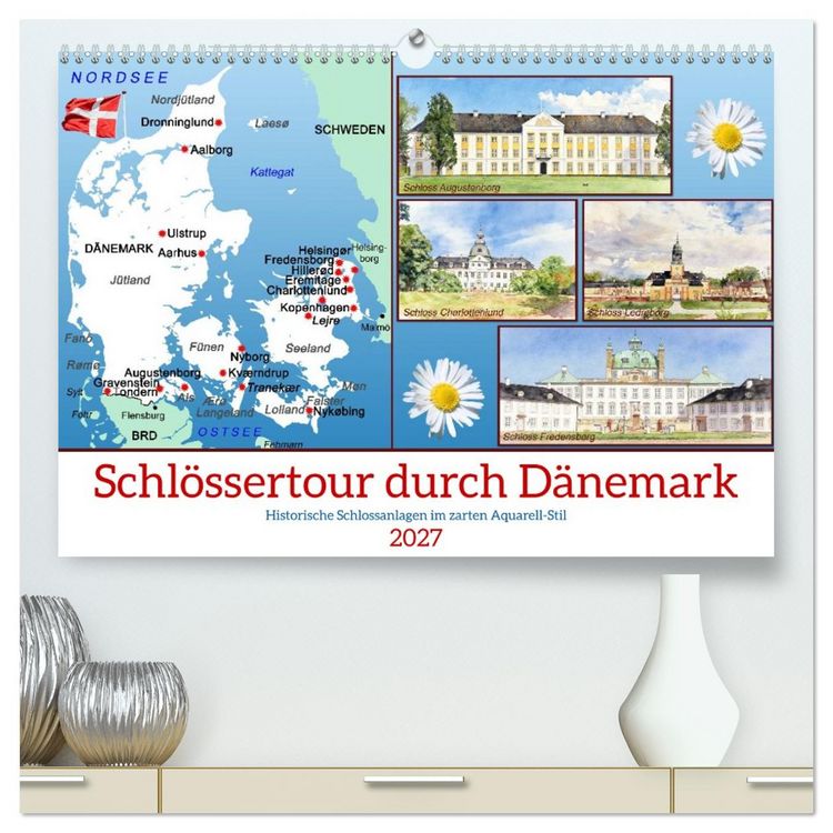 Produktbild: Schl&ouml;ssertour durch D&auml;nemark (hochwertiger Premium Wandkalender 2027 DIN A2 quer), Kunstdruck in Hochglanz