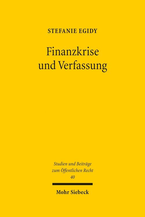 Produktbild: Finanzkrise und Verfassung