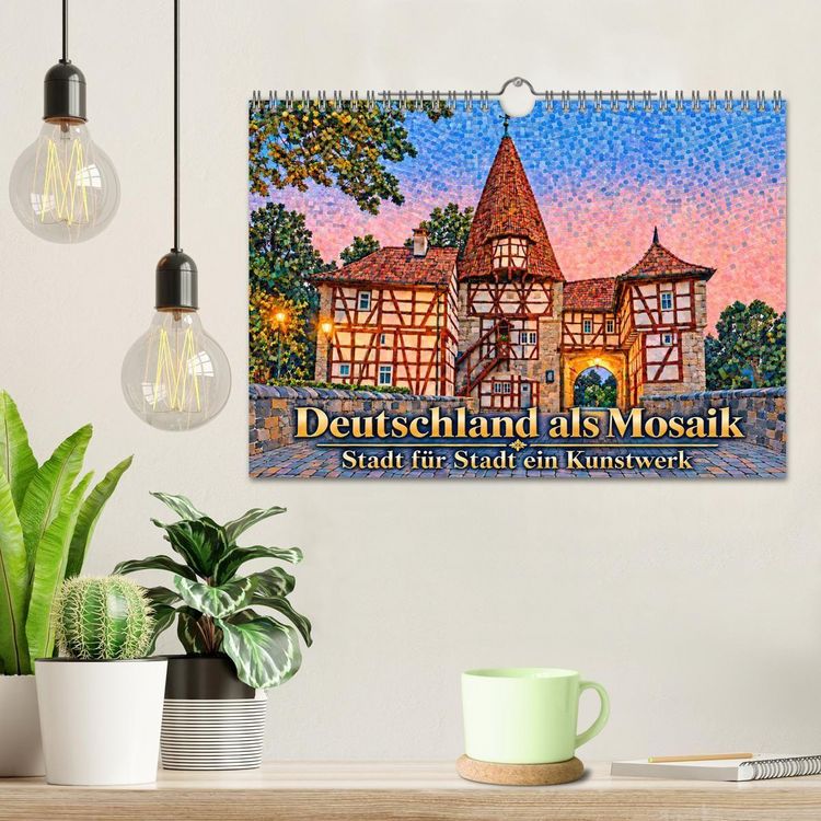 Produktbild: Deutschland als Mosaik. Stadt f&uuml;r Stadt ein Kunstwerk (Wandkalender 2027 DIN A4 quer), CALVENDO Monatskalender