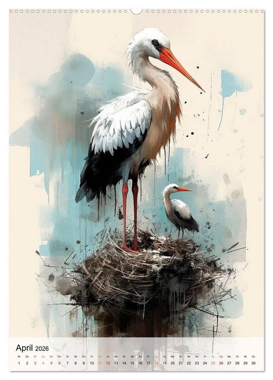 Produktbild: Einzigartig - dieser Storch (hochwertiger Premium Wandkalender 2026 DIN A2 hoch), Kunstdruck in Hochglanz