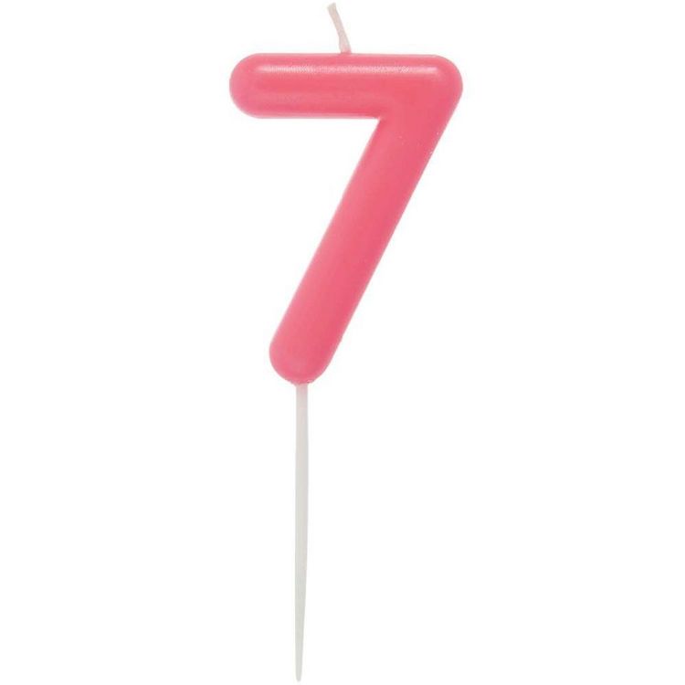 Produktbild: Zahlenkerze 7, Neon Pink