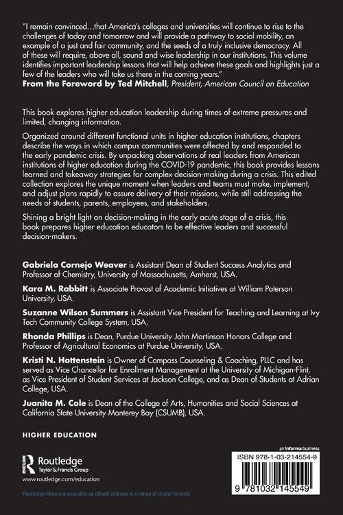 Produktbild: Acute Crisis Leadership in Higher Education