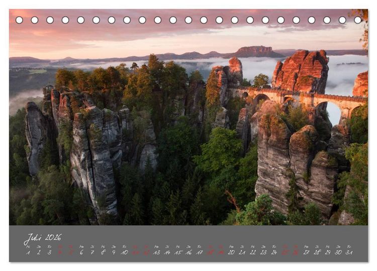 Produktbild: Traumlandschaft - S&auml;chsische Schweiz (Tischkalender 2026 DIN A5 quer), CALVENDO Monatskalender