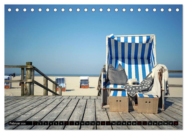 Produktbild: Sankt Peter Ording Sandstrand (Tischkalender 2026 DIN A5 quer), CALVENDO Monatskalender