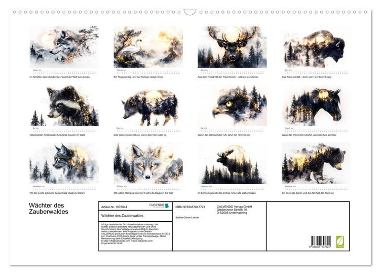 Produktbild: W&auml;chter des Zauberwaldes (Wandkalender 2026 DIN A2 quer), CALVENDO Monatskalender