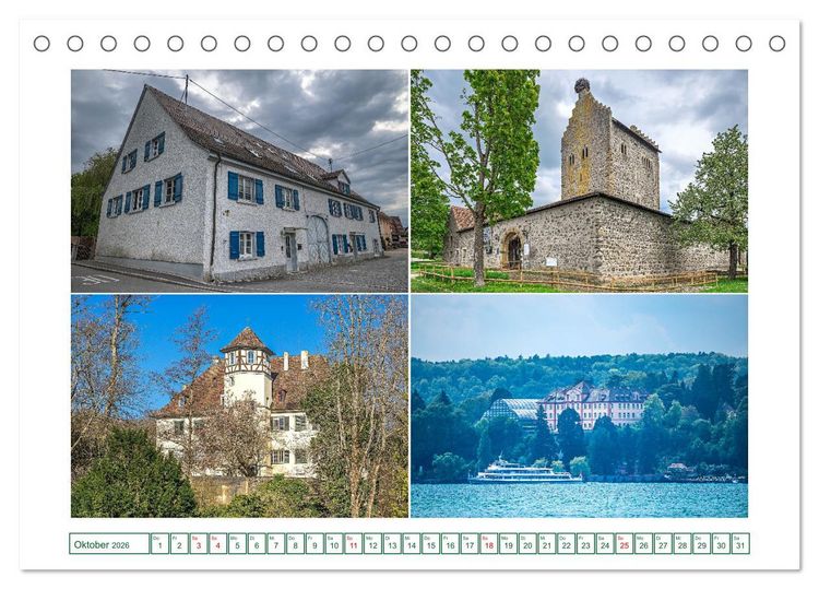 Produktbild: Bekannte und weniger bekannte Schl&ouml;sser und Burgen rund um dem Bodensee (Tischkalender 2026 DIN A5 quer), CALVENDO Monatskalender