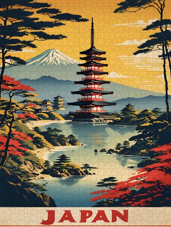 Produktbild: CALVENDO Puzzle Entdecke die Mysterien Japans | 1000 Teile Lege-Gr&ouml;&szlig;e 64x48cm Foto-Puzzle f&uuml;r gl&uuml;ckliche Stunden