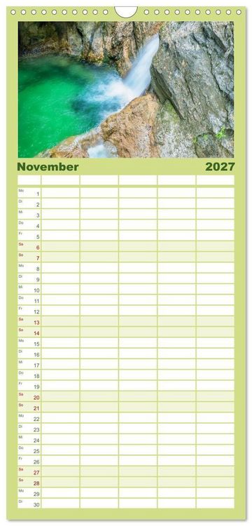 Produktbild: Familienplaner 2027 - Bayern - Seen, Berge, Landschaft mit 5 Spalten (Wandkalender, 21 x 45 cm) CALVENDO