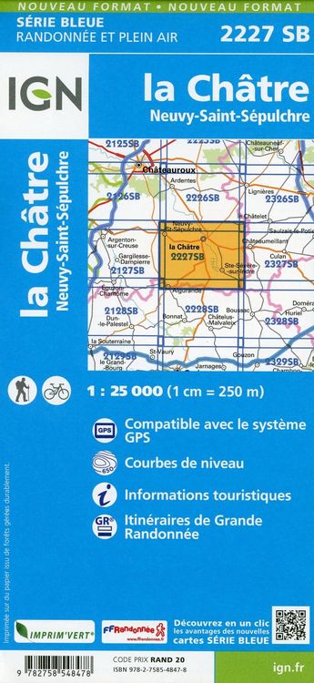 Produktbild: la Ch&acirc;tre-Neuvy-St-S&eacute;pulchre 1:25 000