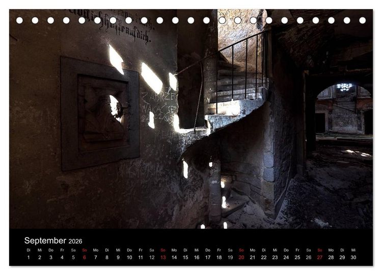 Produktbild: Verlassene Ort - Kirchen (Tischkalender 2026 DIN A5 quer), CALVENDO Monatskalender