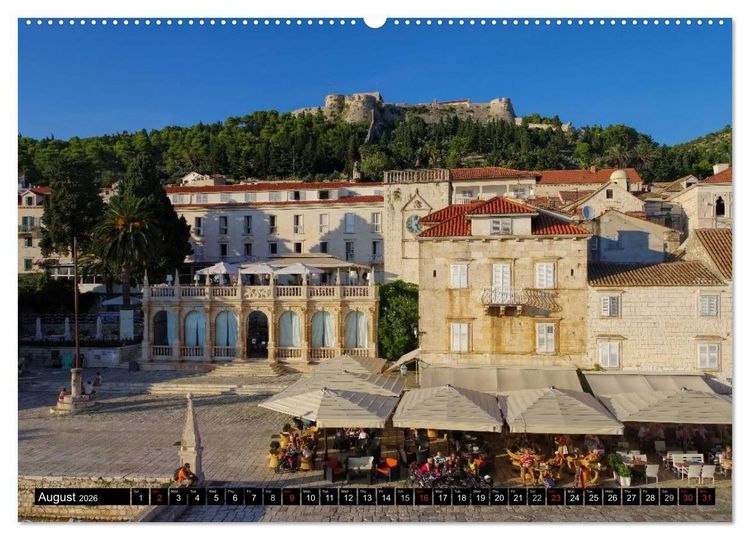 Produktbild: Hvar The sunny Island of Croatia (High Quality Premium Wall Calendar 2026 DIN A2 landscape),CALVENDO 12 Month Wall Calendar