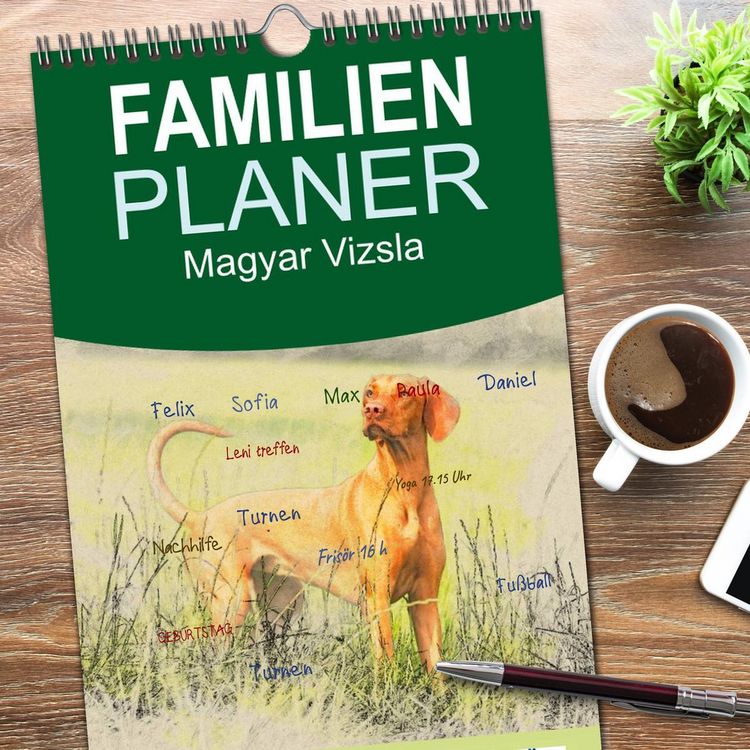 Produktbild: Familienplaner 2026 - Magyar Vizsla 2026 mit 5 Spalten (Wandkalender, 21 x 45 cm) CALVENDO