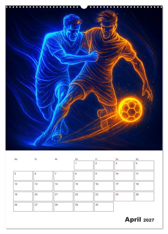 Produktbild: Vision Fu&szlig;ball Licht - Kraft - Spiel (Wandkalender 2027 DIN A2 hoch), CALVENDO Monatskalender