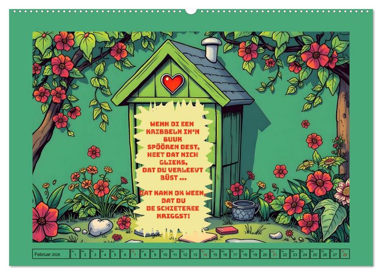 Produktbild: Plattd&uuml;tsche Cartoons (hochwertiger Premium Wandkalender 2026 DIN A2 quer), Kunstdruck in Hochglanz
