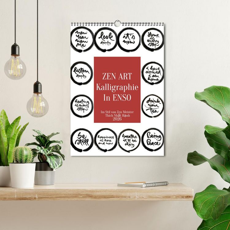 Produktbild: Zen Art Kalligraphie inspiriert von Zen-Meister Th&iacute;ch Nhất Hạnh (Wandkalender 2026 DIN A3 hoch), CALVENDO Monatskalender