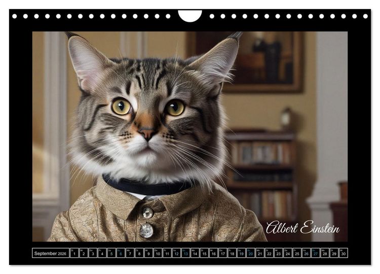 Produktbild: Katzen der Ber&uuml;hmtheiten - Ein Jahr voller ikonischer Schnurrhaare (Wandkalender 2026 DIN A4 quer), CALVENDO Monatskalender