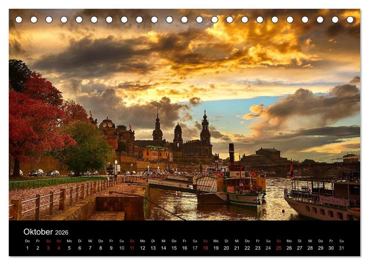 Produktbild: Dresden 2026 (Tischkalender 2026 DIN A5 quer), CALVENDO Monatskalender