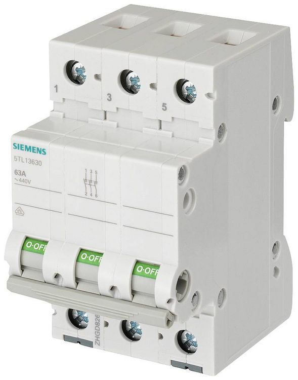 Produktbild: Siemens Ausschalter Grau 63A 3 Schlie&szlig;er 5TL13630