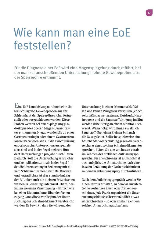Produktbild: Eosinophile &Ouml;sophagitis - Der Ern&auml;hrungsleitfaden