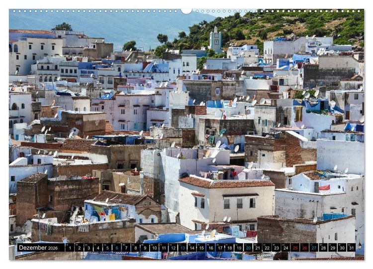 Produktbild: Chefchaouen - Sinfonie in Blau und Wei&szlig; (Wandkalender 2026 DIN A2 quer), CALVENDO Monatskalender