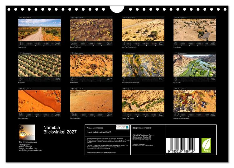 Produktbild: Namibia Blickwinkel 2027 (Wandkalender 2027 DIN A4 quer), CALVENDO Monatskalender