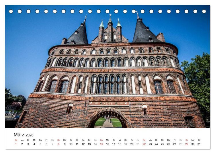 Produktbild: L&uuml;beck - Das Tor zur Ostsee (Tischkalender 2026 DIN A5 quer), CALVENDO Monatskalender