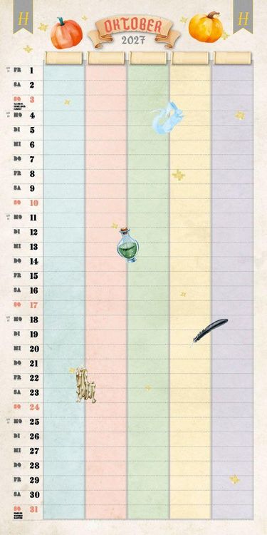 Produktbild: Der gro&szlig;e inoffizielle Familienplaner f&uuml;r Potterheads Kalender 2027