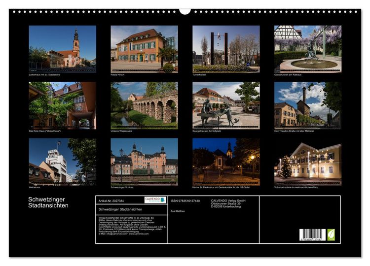 Produktbild: Schwetzinger Stadtansichten (Wandkalender 2026 DIN A2 quer), CALVENDO Monatskalender
