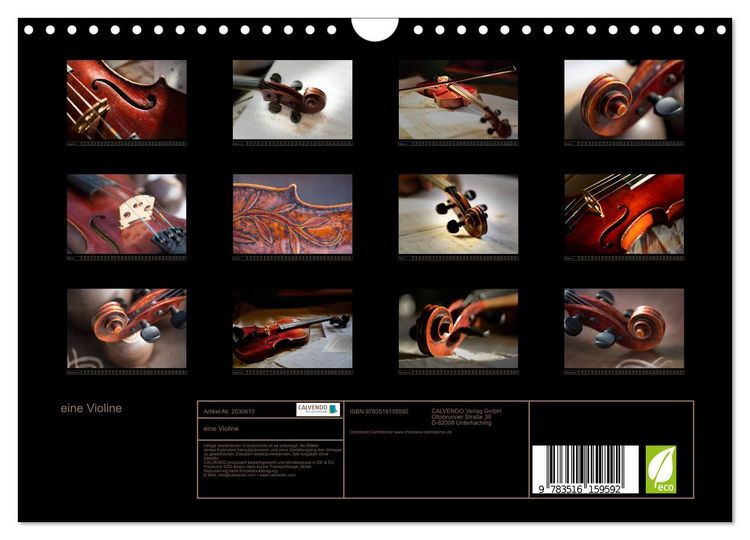Produktbild: eine Violine (Wandkalender 2026 DIN A4 quer), CALVENDO Monatskalender