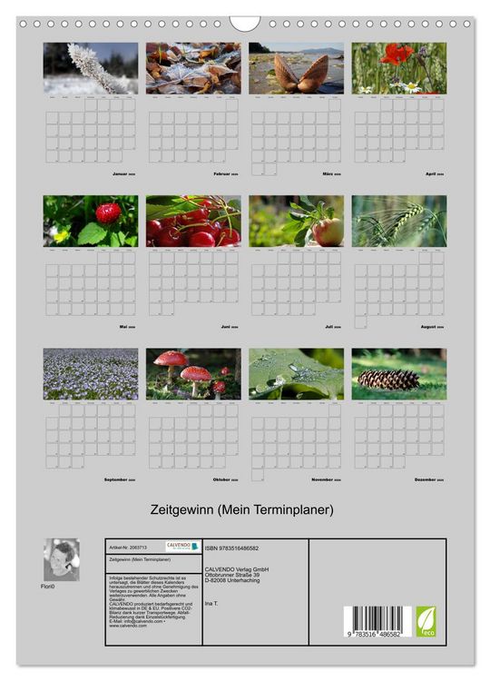 Produktbild: Zeitgewinn (Mein Terminplaner) (Wandkalender 2026 DIN A3 hoch), CALVENDO Monatskalender