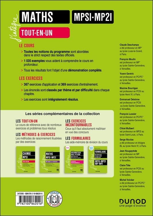 Produktbild: Maths MPSI, MP2I : tout-en-un : nouveaux programmes 2021