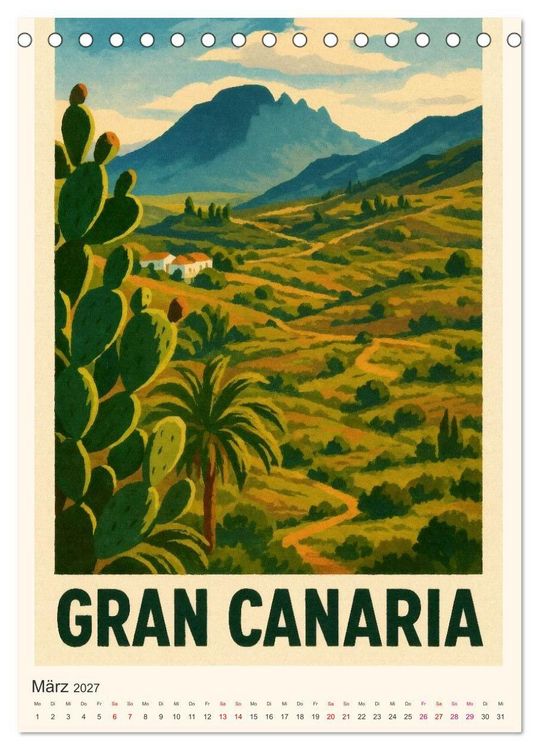 Produktbild: City Poster Gran Canaria (Tischkalender 2027 DIN A5 hoch), CALVENDO Monatskalender