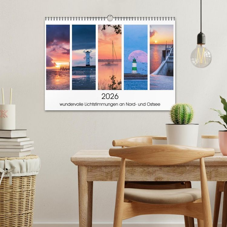 Produktbild: 2026 - wundervolle Lichtstimmungen an Nord- und Ostsee (Wandkalender 2026 DIN A3 quer), CALVENDO Monatskalender
