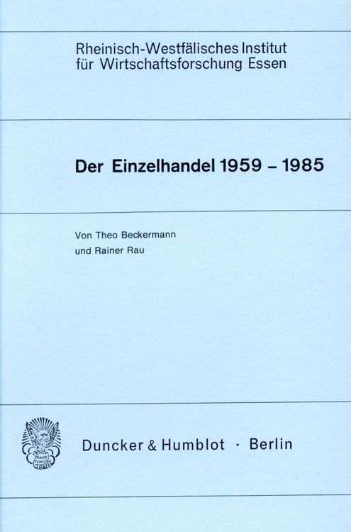 Produktbild: Der Einzelhandel 1959 - 1985.