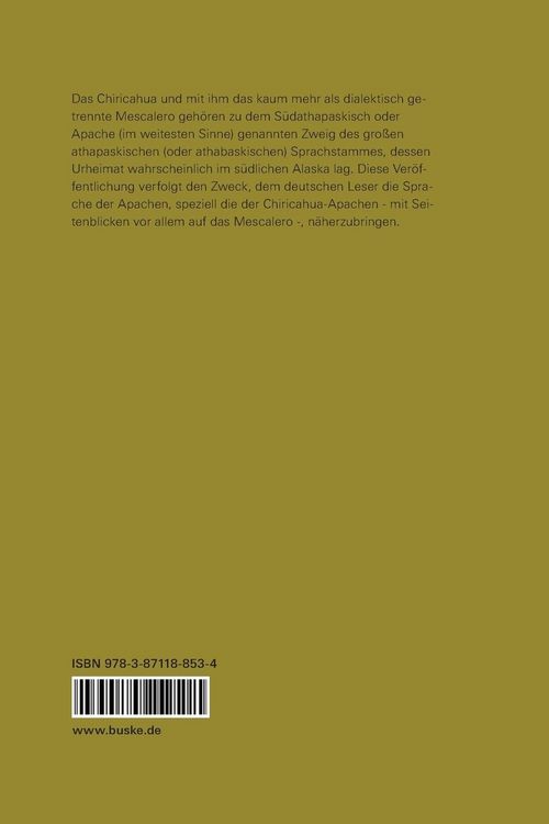 Produktbild: Die Sprache der Chiricahua-Apachen