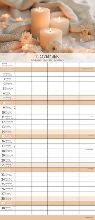 Produktbild: Familienplaner Zen 2026 - Familien-Timer 19,5x45 cm - 5 Spalten - Wand-Planer - viel Platz für Eintragungen - Familienkalender - Alpha Edition