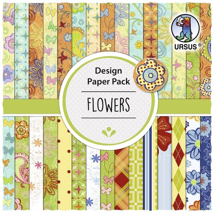 Produktbild: URSUS Spezialpapiere Design Paper Pack Flowers, 30 Blatt