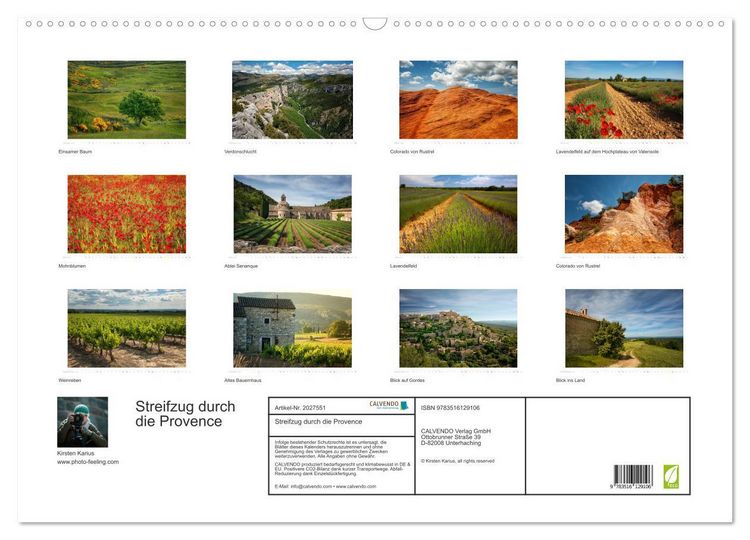 Produktbild: Streifzug durch die Provence (Wandkalender 2026 DIN A2 quer), CALVENDO Monatskalender