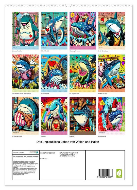 Produktbild: Das unglaubliche Leben von Walen und Haien (hochwertiger Premium Wandkalender 2026 DIN A2 hoch), Kunstdruck in Hochglanz
