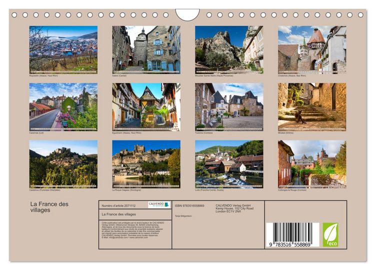 Produktbild: La France des villages (Calendrier mural 2026 DIN A4 vertical), CALVENDO calendrier mensuel