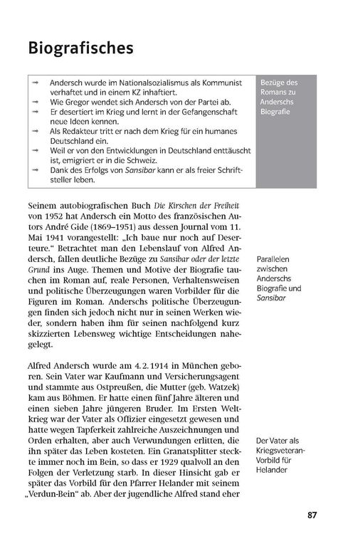 Produktbild: Klett Lekt&uuml;rehilfen Alfred Andersch, Sansibar oder der letzte Grund