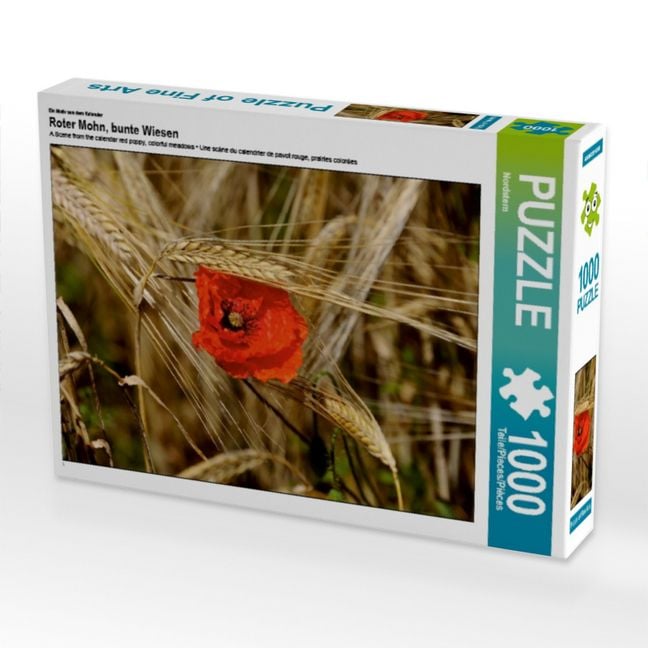 Produktbild: CALVENDO Puzzle Ein Motiv aus dem Kalender Roter Mohn, bunte Wiesen | 1000 Teile Lege-Gr&ouml;&szlig;e 64x48cm Foto-Puzzle f&uuml;r gl&uuml;ckliche Stunden
