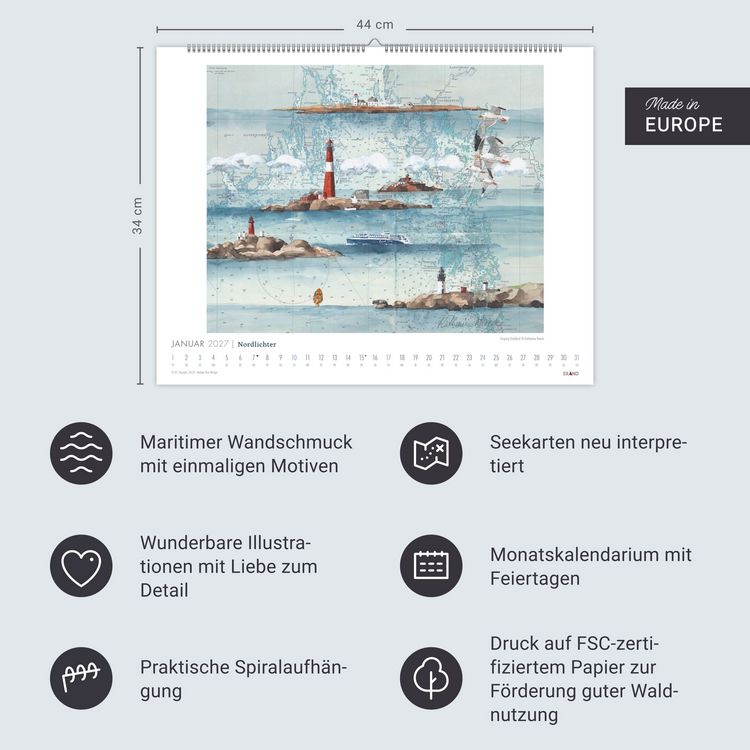 Produktbild: Nordlichter - See(h)karten Kalender 2027