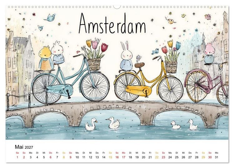 Produktbild: St&auml;dte - Weltreise in Bunt (Wandkalender 2027 DIN A2 quer), CALVENDO Monatskalender