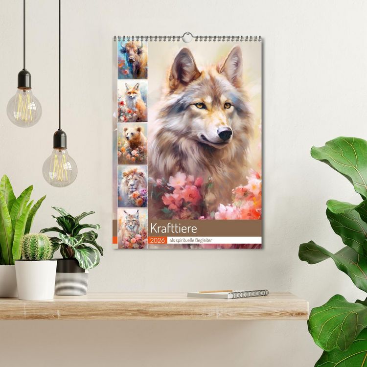 Produktbild: Krafttiere als spirituelle Begleiter (Wandkalender 2026 DIN A3 hoch), CALVENDO Monatskalender