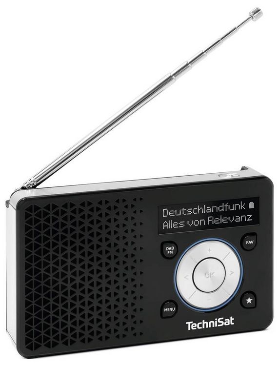 Produktbild: TechniSat DIGITRADIO 1 A Akku-Radio DAB+, UKW, ASA-Warnfunktion wiederaufladbar Schwarz, Silber