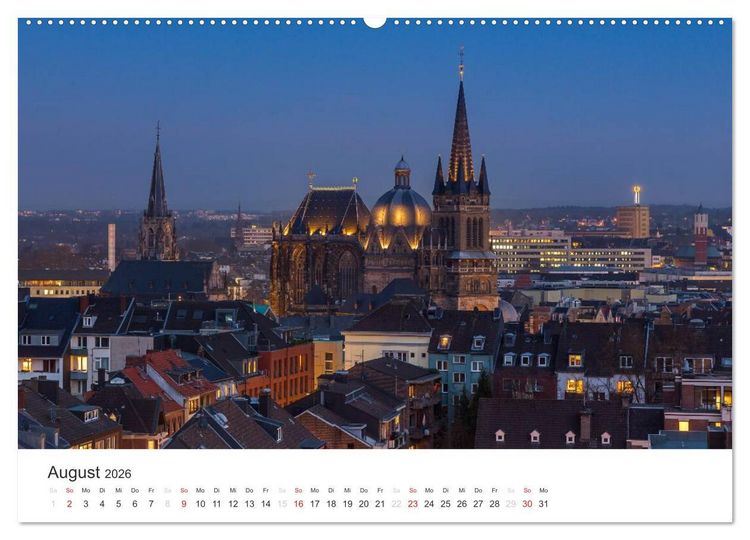 Produktbild: Aachener Dom - Weltkulturdenkmal (hochwertiger Premium Wandkalender 2026 DIN A2 quer), Kunstdruck in Hochglanz