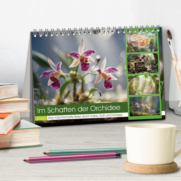 Produktbild: Im Schatten der Orchidee (Tischkalender 2026 DIN A5 quer), CALVENDO Monatskalender