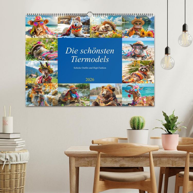 Produktbild: Die sch&ouml;nsten Tiermodels. Schicke Outfits und High Fashion (Wandkalender 2026 DIN A2 quer), CALVENDO Monatskalender
